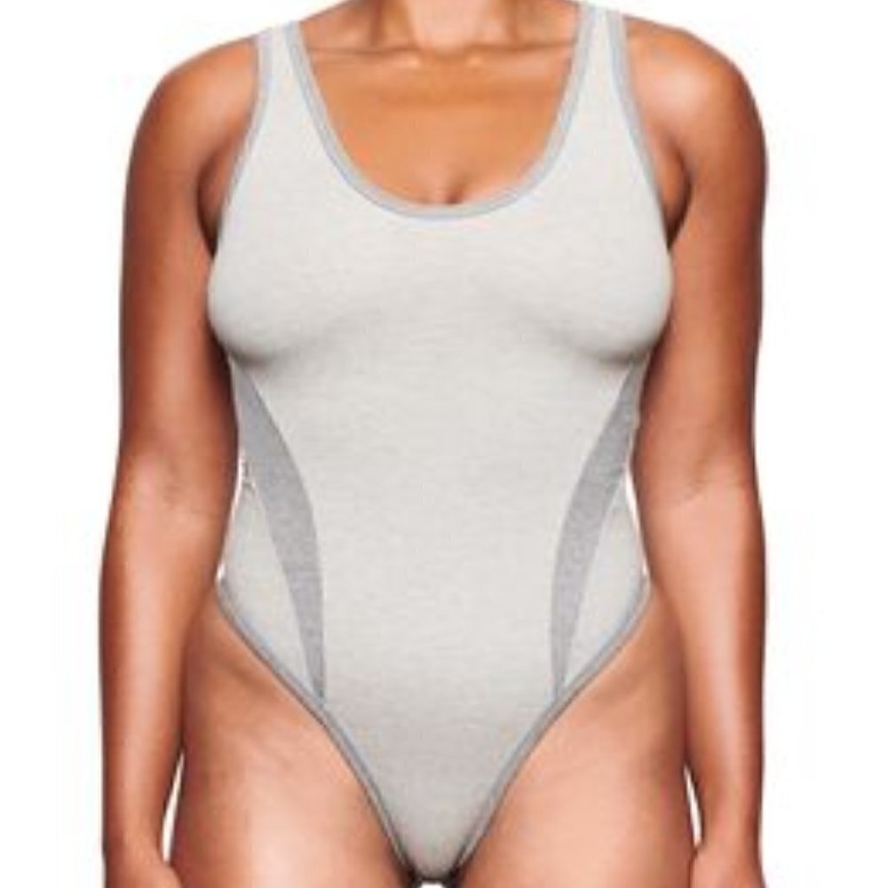 SKIMS Outdoor Basics Tank thong bodysuit in Heather grey size 4XL
